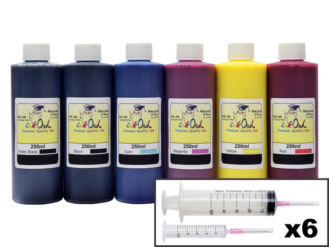 6x250ml Ink Refill Kit for CANON PFI-105, PFI-106, PFI-206, PFI-304, PFI-306, PFI-704, PFI-706